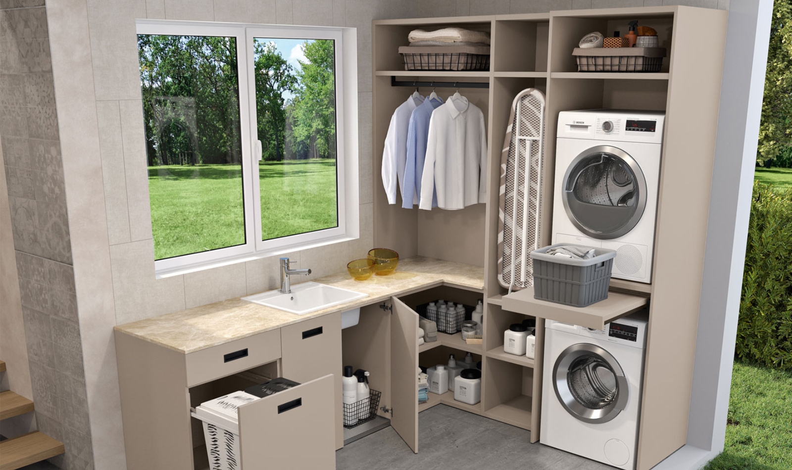 Come arredare la lavanderia Idee pratiche su misura per sfruttare ogni millimetro